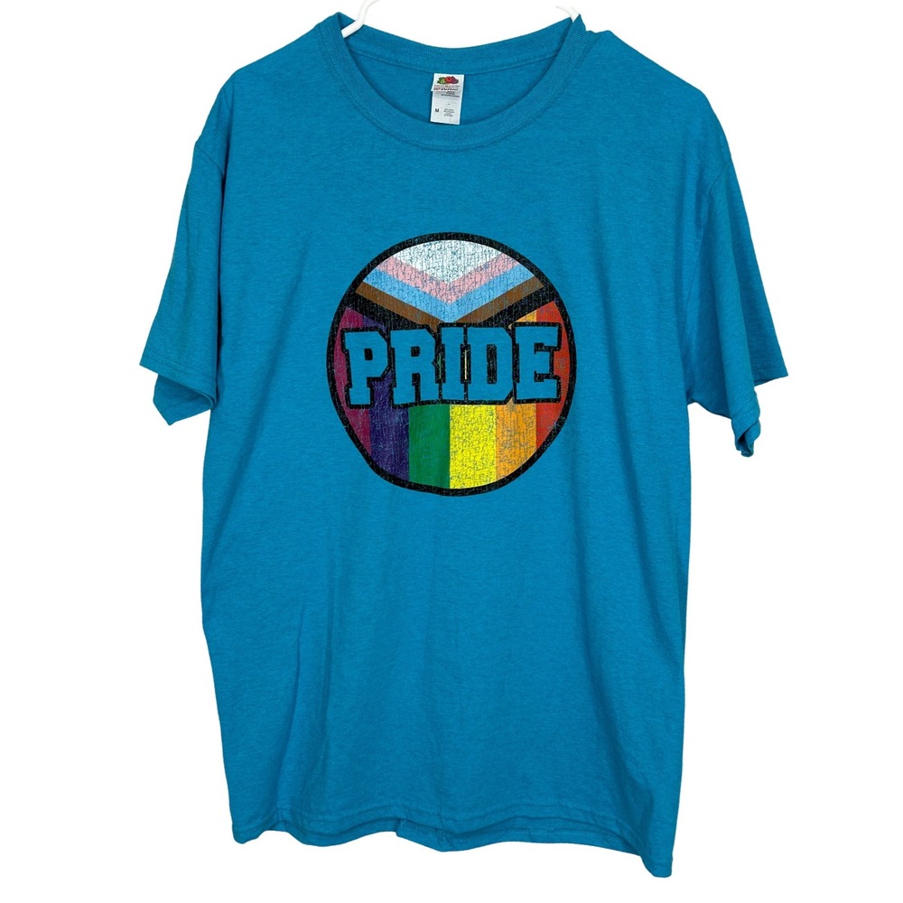Pride Graphic Tee‎ Shirt Blue Men's Size Medium Fruit of the Loom New with Tag!